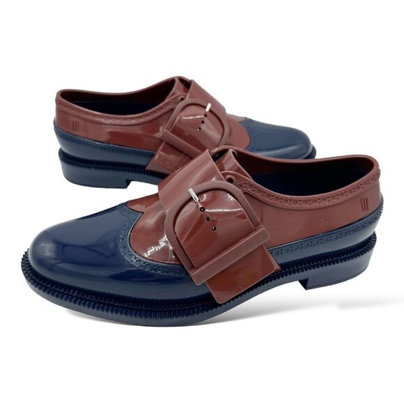 MELISSA‎ BROGUE SPECIAL WOMENS JELLY OXFORDS Red Blue Sz 7 PVC - Picture 3 of 13